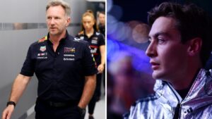 George Russell en Christian Horner samen gespot terwijl Red Bull en Mercedes het oneens zijn