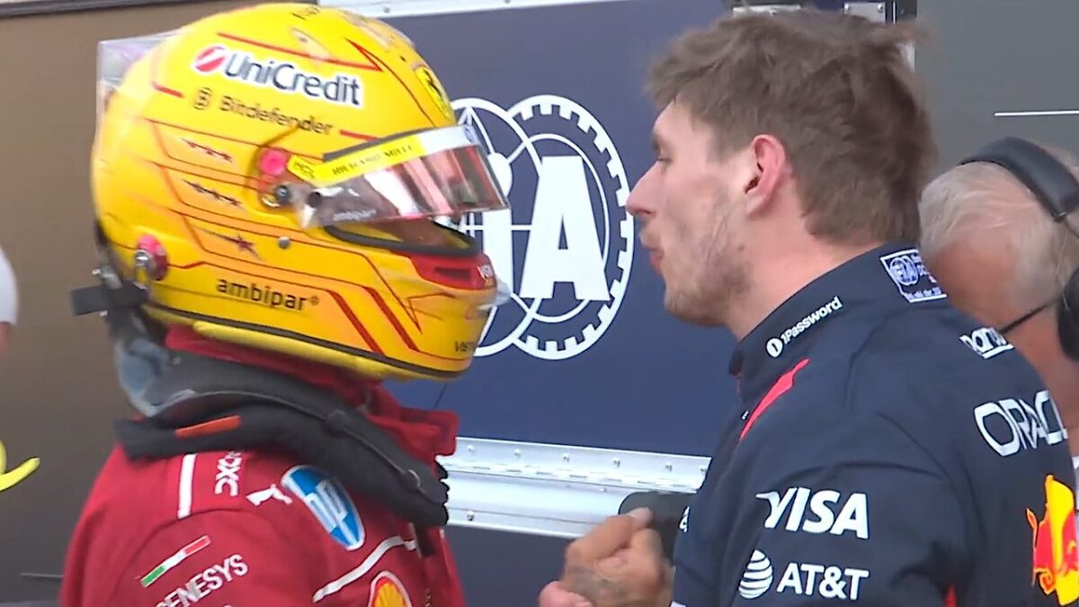 Lewis Hamilton en Max Verstappen in Monaco