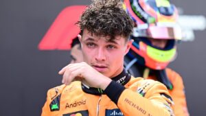 Norris reageert hilarisch met zeven woorden op de botsing tussen Verstappen en Russell