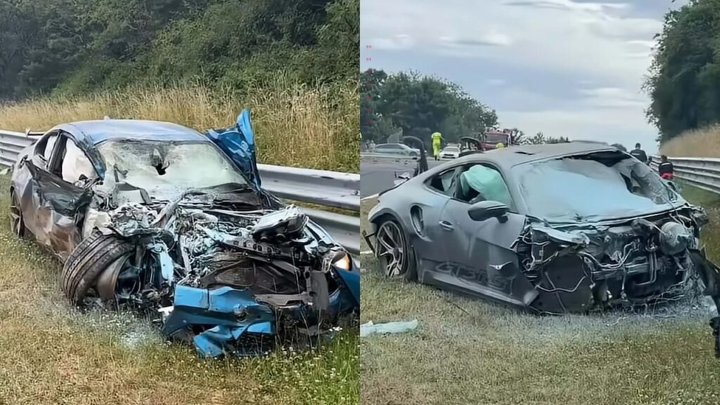 Heftige crash op de Nürburgring: BMW en Porsche crashen en eindigen in vuurzee