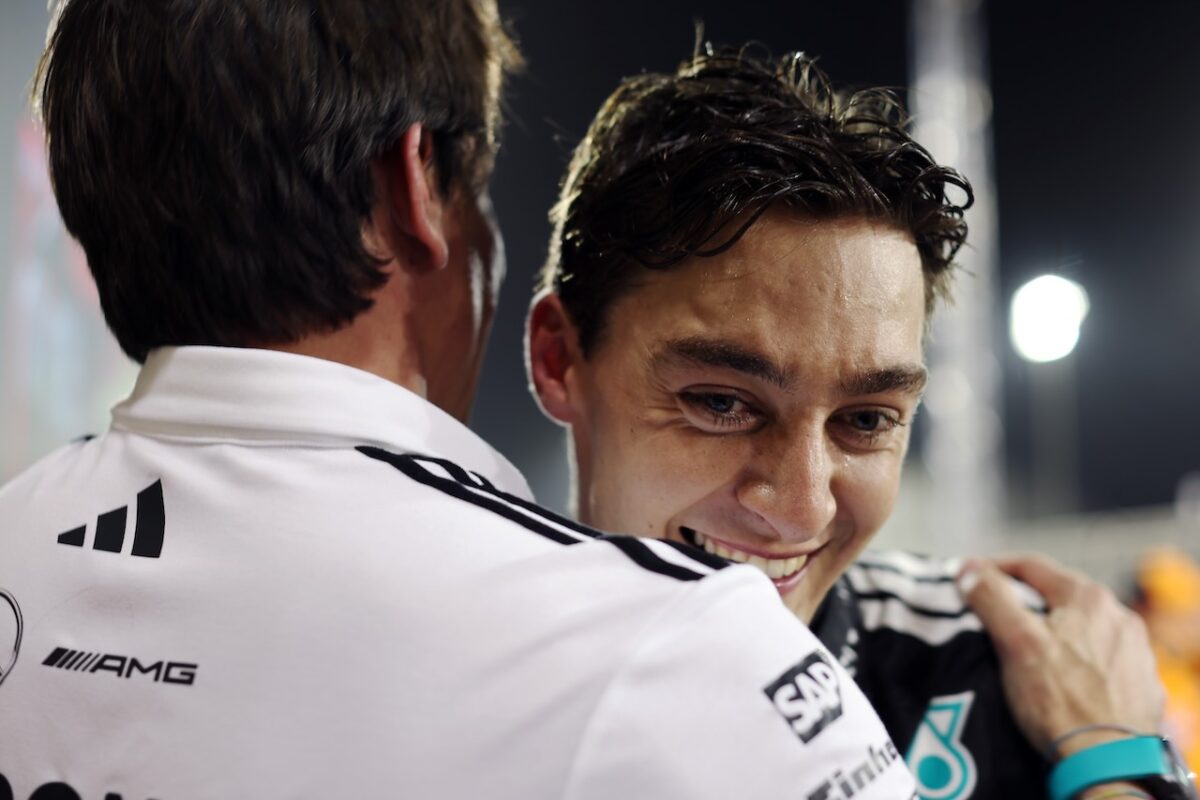 George Russell en Toto Wolff