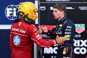 Prachtig moment tussen Max Verstappen en Lewis Hamilton vastgelegd