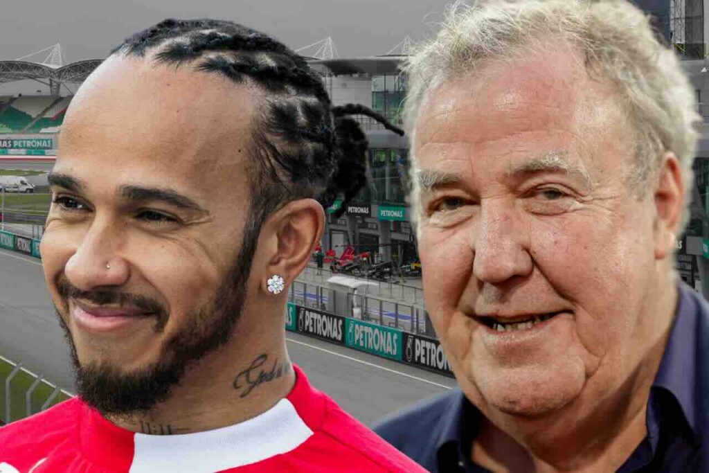 Jeremy Clarkson is de volgende die de spot drijft met Lewis Hamilton om zijn Ferrari-bericht