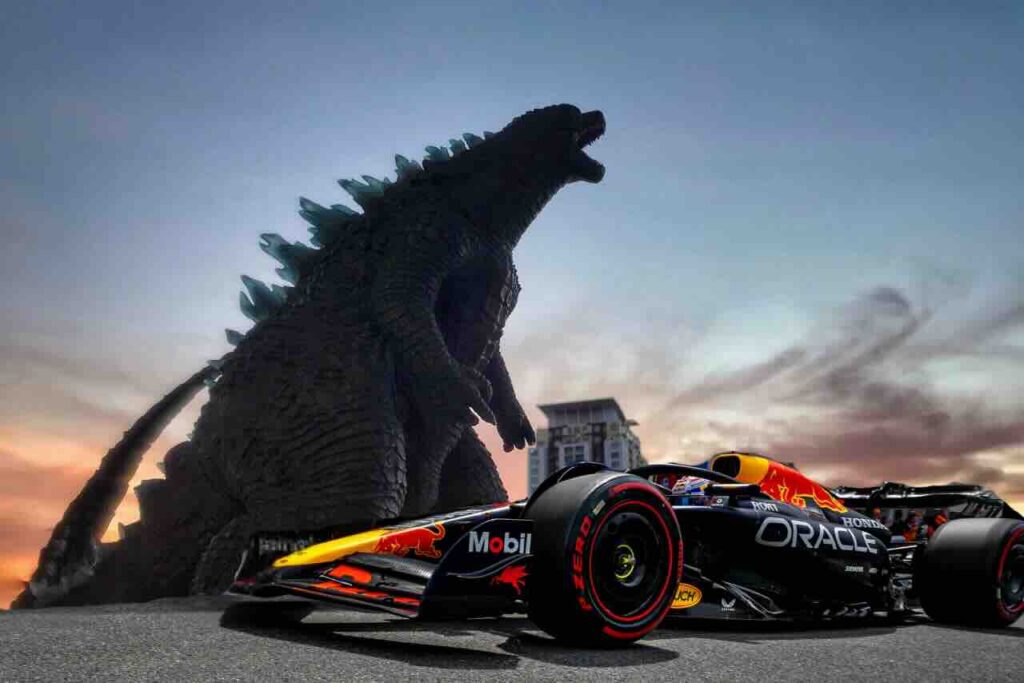 F1 krijgt bezoek van Godzilla