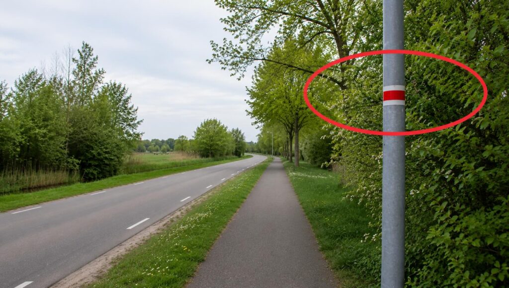 Rood-witte tape op lantaarnpalen: Slechts enkele automobilisten weten wat het betekent