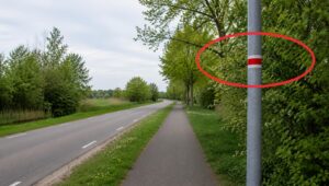 Rood-witte tape op lantaarnpalen: Slechts enkele automobilisten weten wat het betekent
