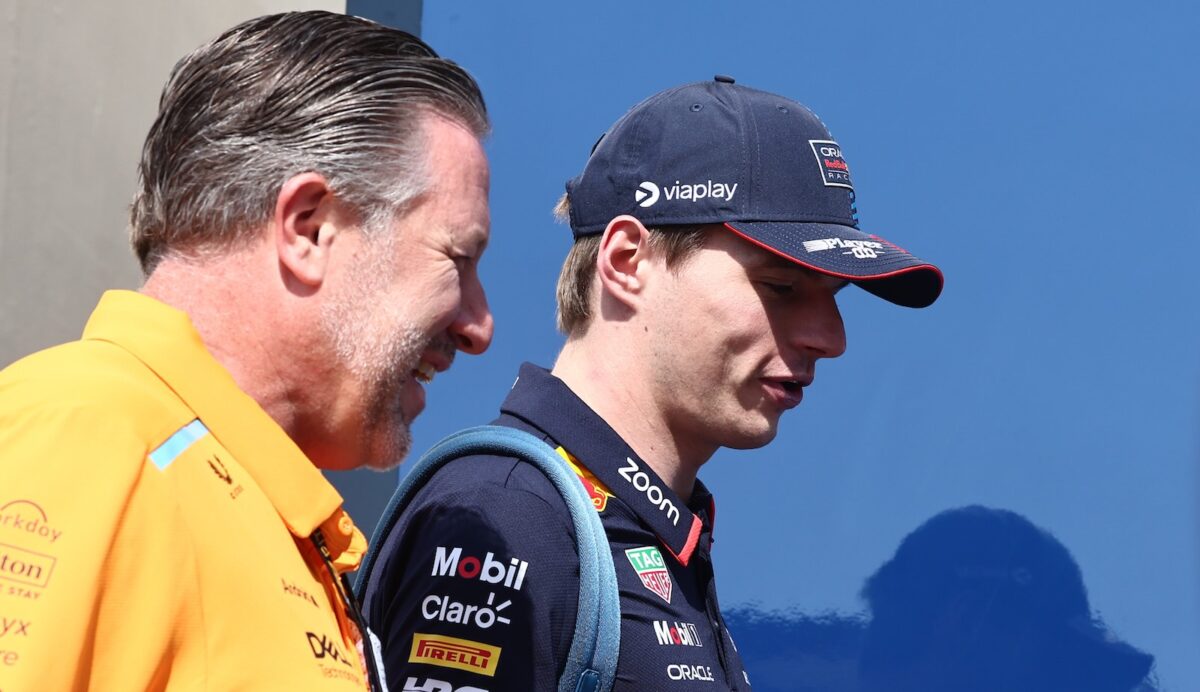 Zak Brown en Max Verstappen