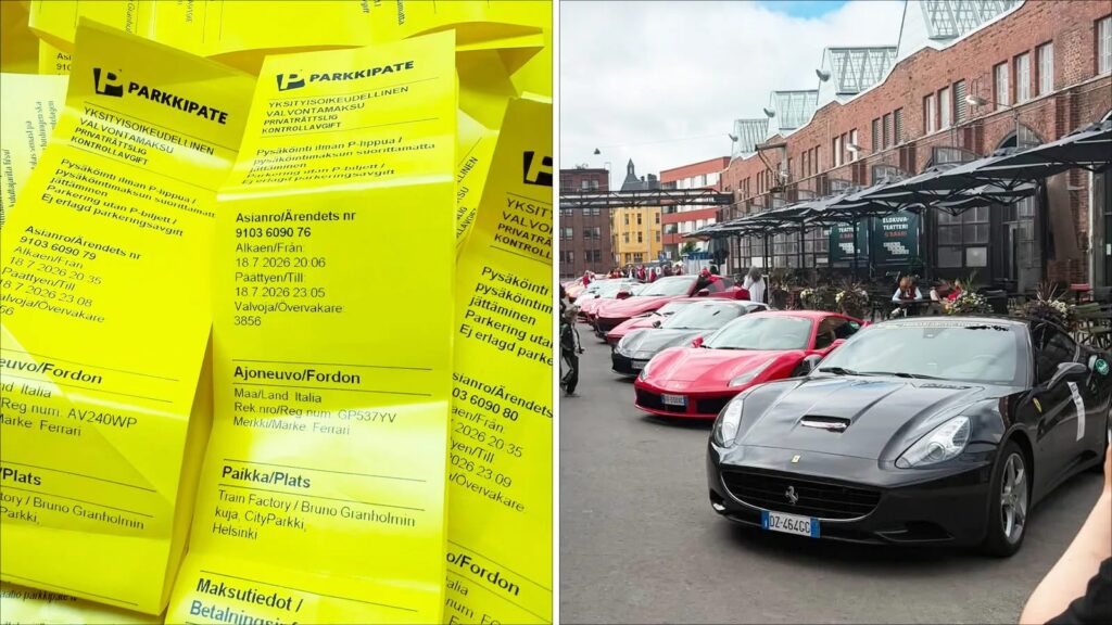 18 Ferrari’s kregen boete: parkeerwachter is gedwongen ze allemaal in te trekken