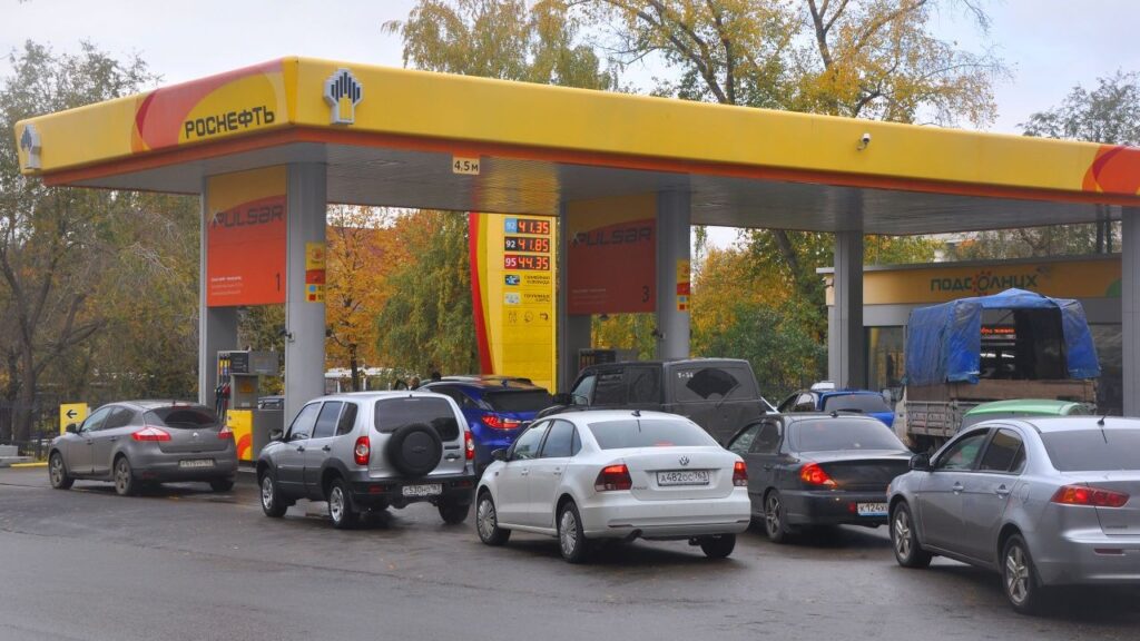 Druk tankstation Rusland
