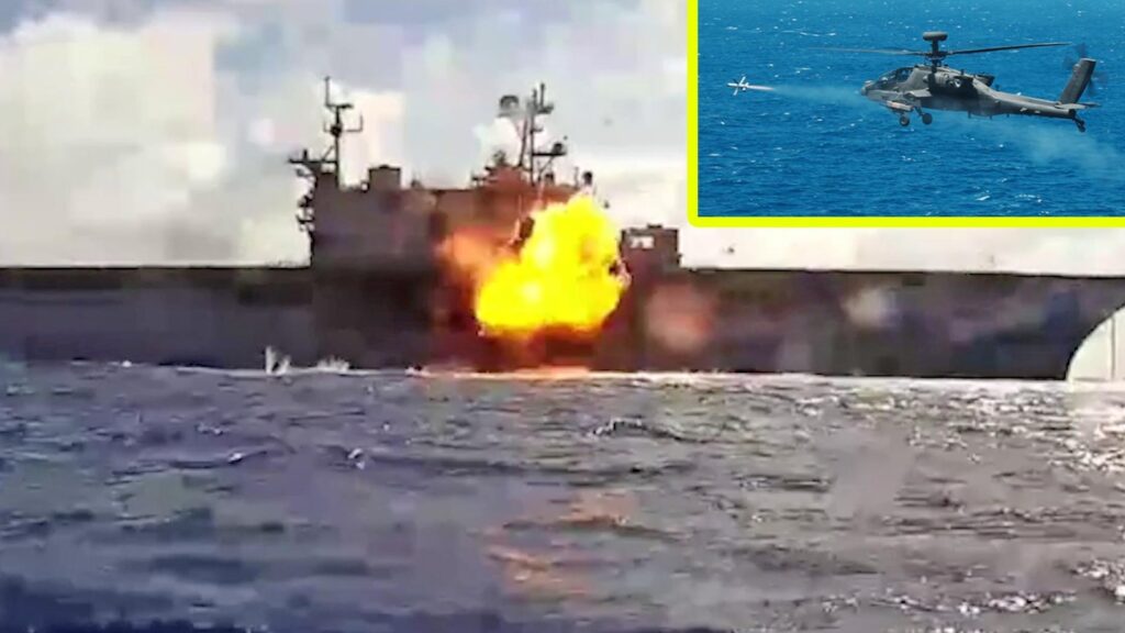 250 meter lange vliegdekschip van de Amerikaanse marine is tot zinken gebracht