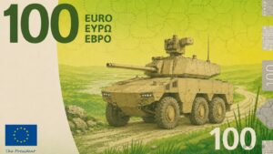 Luxemburg stelt eurobankbiljetten met geweer en tank voor