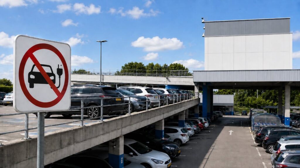 Pech voor elektrisch auto-bezitters: bij supermarkt mag je niet meer op het parkeerdak staan