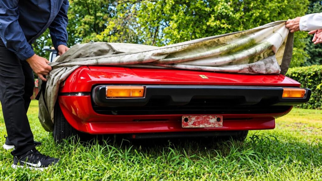 Ferrari van 41 jaar oud in tuin gevonden met slechts 6.800 kilometer op de teller