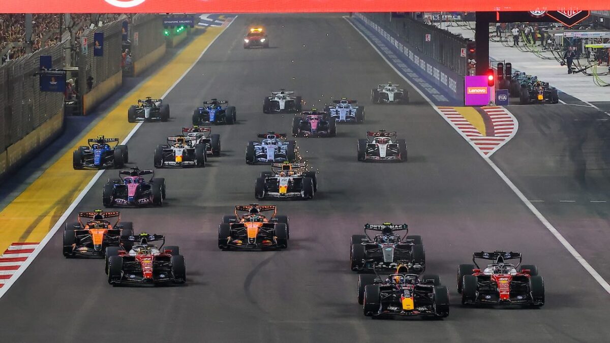 De start van de Grand Prix van Singapore